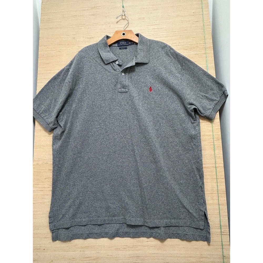 Polo Ralph Lauren Classic Fit Heather Gray Polo Shirt Mens XXL